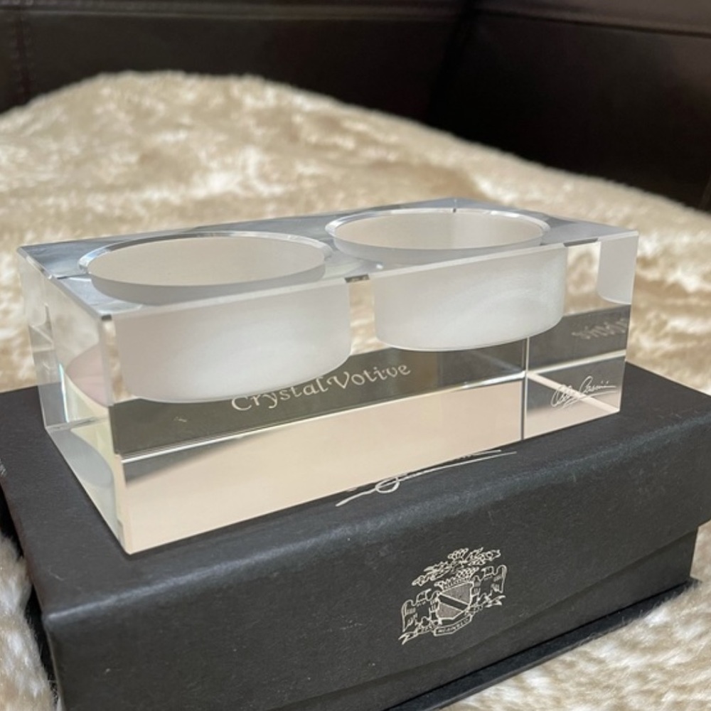 Oleg Cassini Pure Crystal Votive for 2 Candles